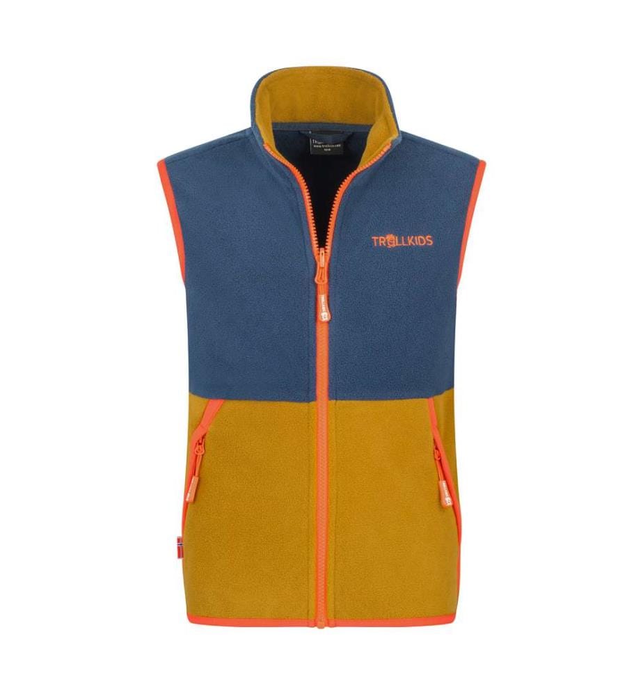 Fleece-Weste - bronze/mystic blue/flame orange