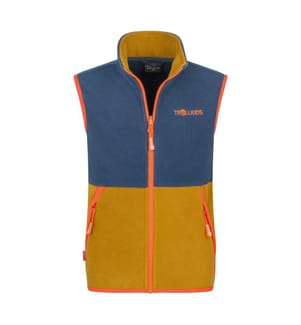 Fleece-Weste - bronze/mystic blue/flame orange