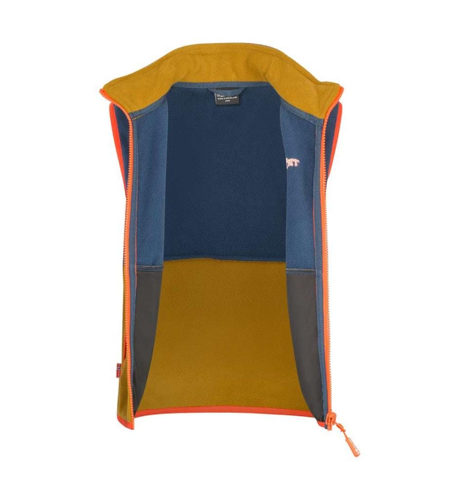 Fleece-Weste - bronze/mystic blue/flame orange