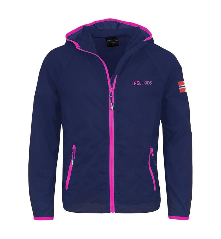 Jacke Troll Kids Fjell Running - Marinblau und Fuchsia