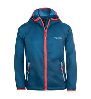 Kinder Fjell Laufjacke - petrol-scharf rot