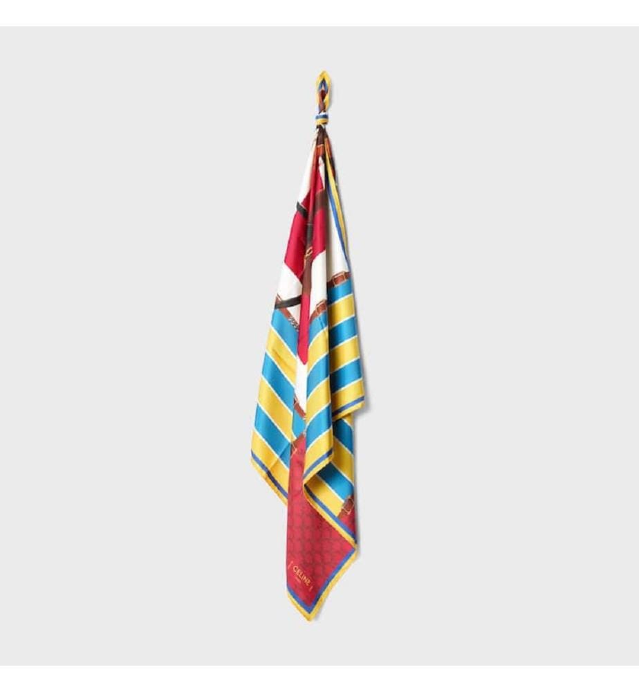 Foulard di seta – Blu, giallo e rosso