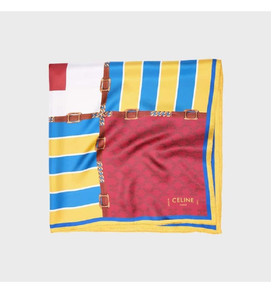 Foulard di seta – Blu, giallo e rosso