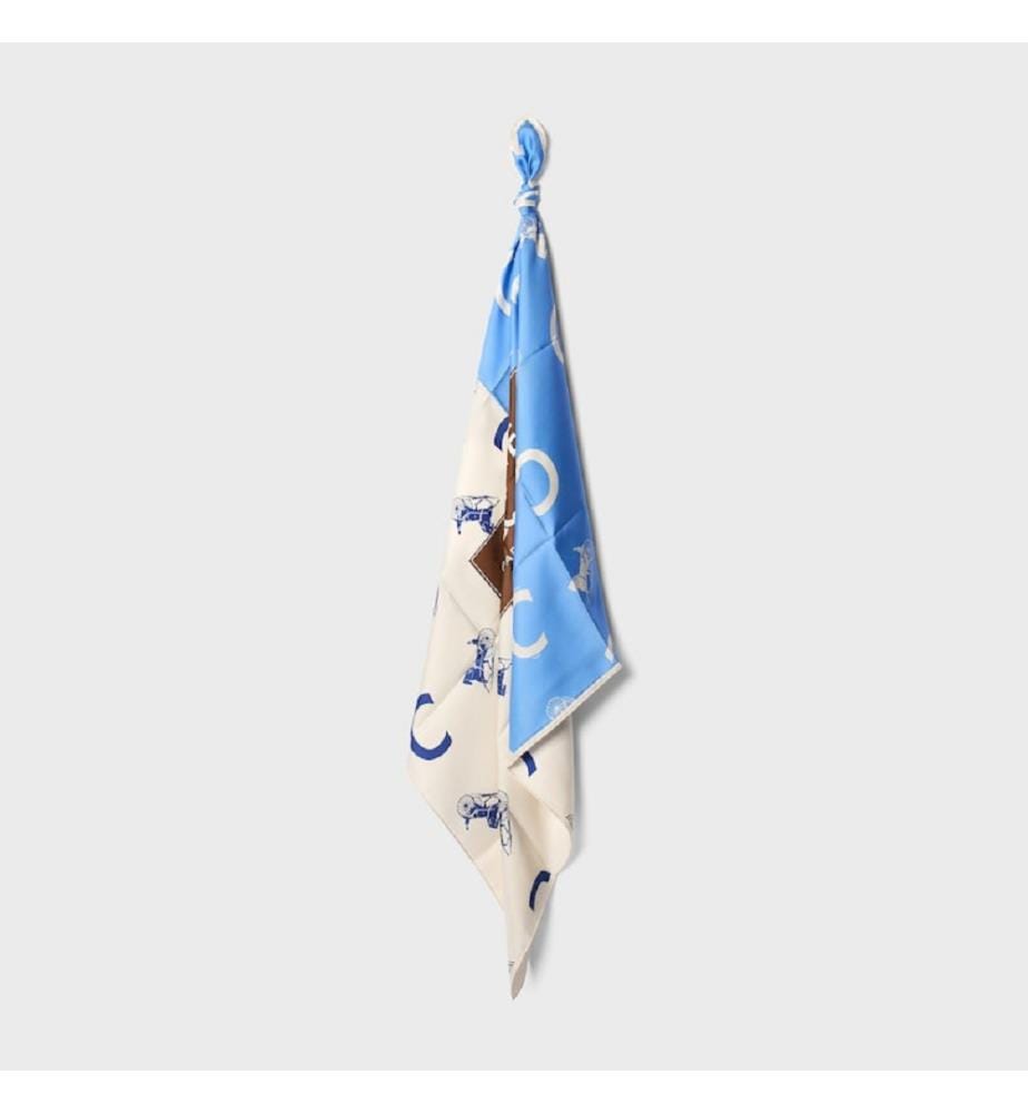 Seidentuch – Cremeweiss und Himmelblau