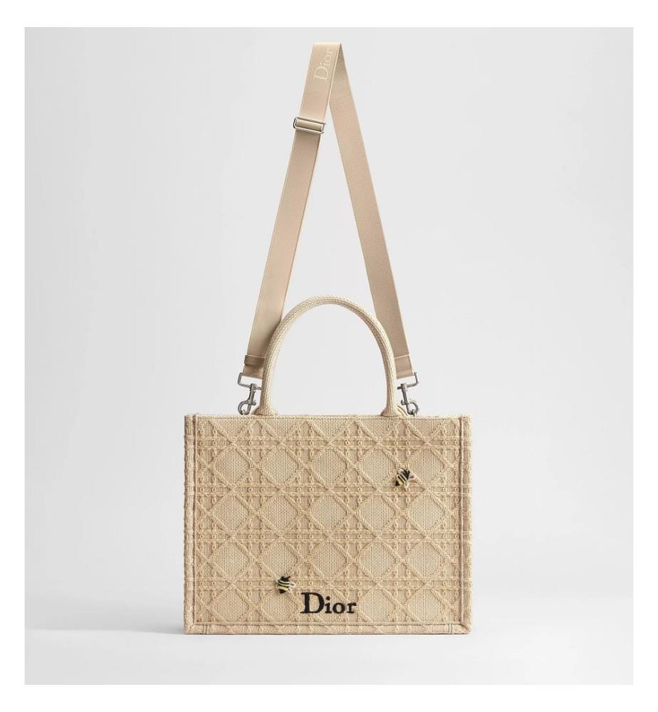 Book Tote-Tasche aus Kalbsleder – Beige und mehrfarbig