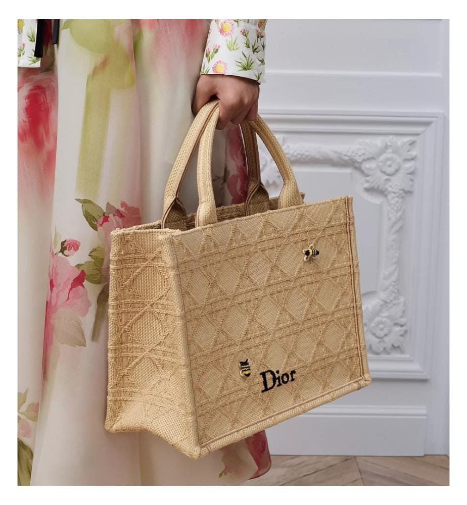 Book Tote-Tasche aus Kalbsleder – Beige und mehrfarbig