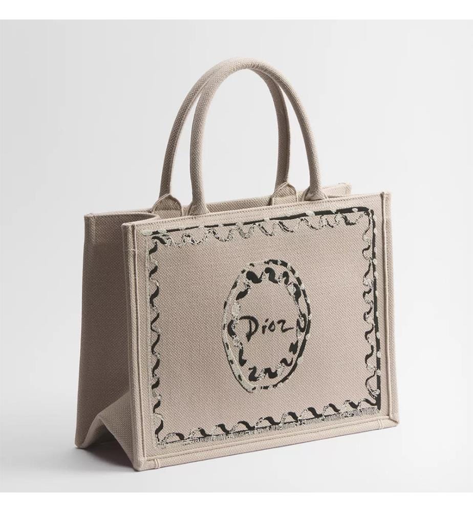 Book Tote-Tasche aus Kalbsleder – Beige, mehrfarbig
