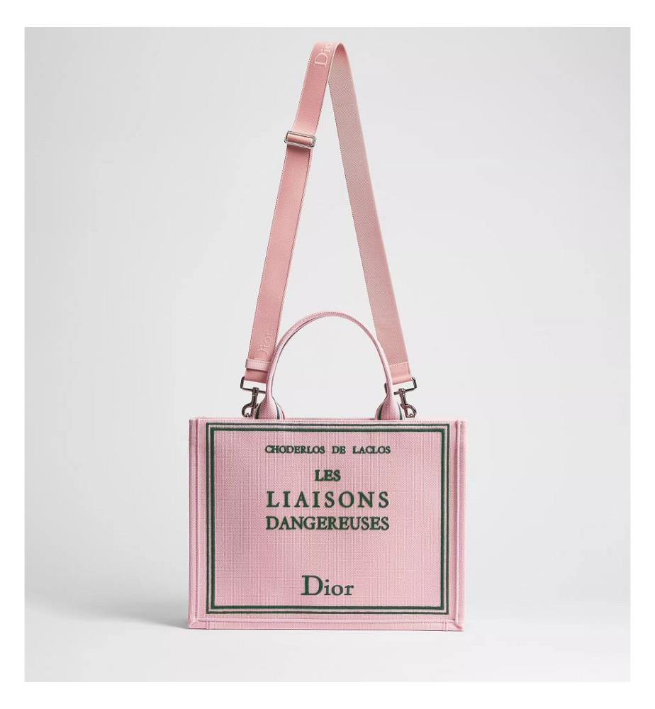 Book Tote-Tasche aus Kalbsleder – Rosa, mehrfarbig
