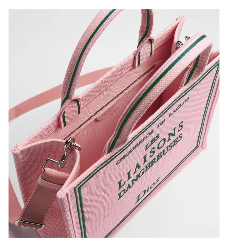 Book Tote-Tasche aus Kalbsleder – Rosa, mehrfarbig