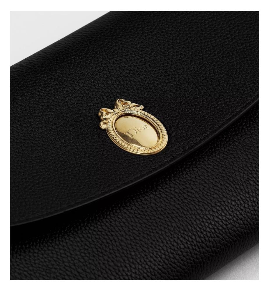 Medallion-Clutch aus Kalbsleder – Nero Multicolor