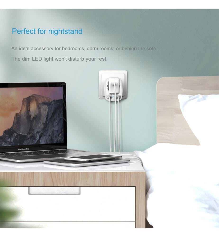 Prise murale avec 2 ports USB TS-611-DE - Blanche