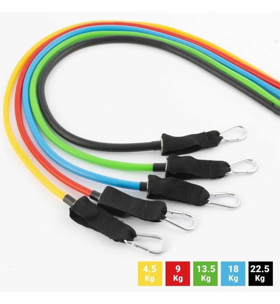 Set de Bandes de Résistance avec Accessoires et Guide d´Entraînement Rebainer (pack de 5)