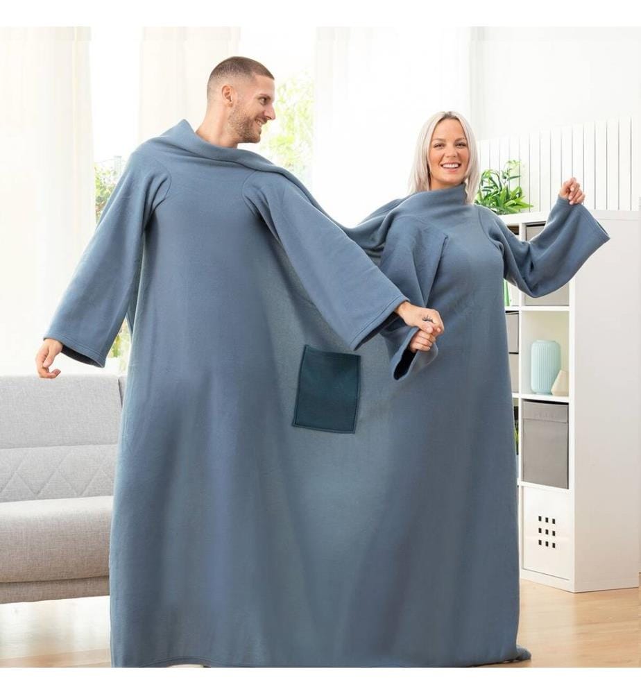 Decke mit doppeltem Ärmel und gefütterter Mitteltasche