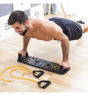 Planche de Pompes Push-Up avec Bandes de Résistance et Guide d'exercices Pulsher