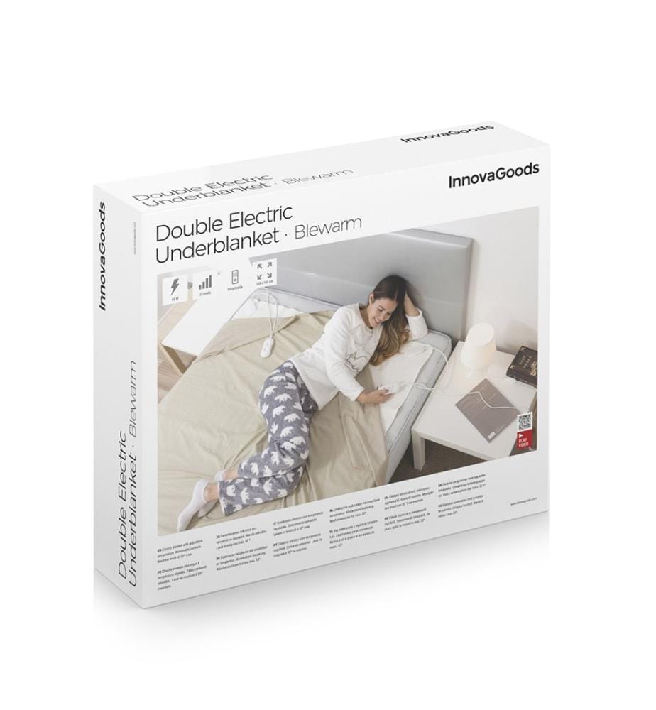 Elektrisches Wärmeunterbett für Doppelbett Blewarm 60+60 W 140 x 160 cm - Weiss