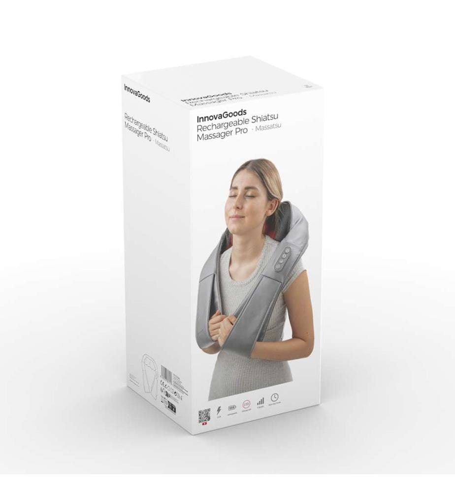 Wiederaufladbares Shiatsu-Massagegerät Pro Massatsu - Grau
