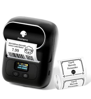 Imprimante d'étiquettes portable 11,4 × 8,7 × 6,2 cm - Noire