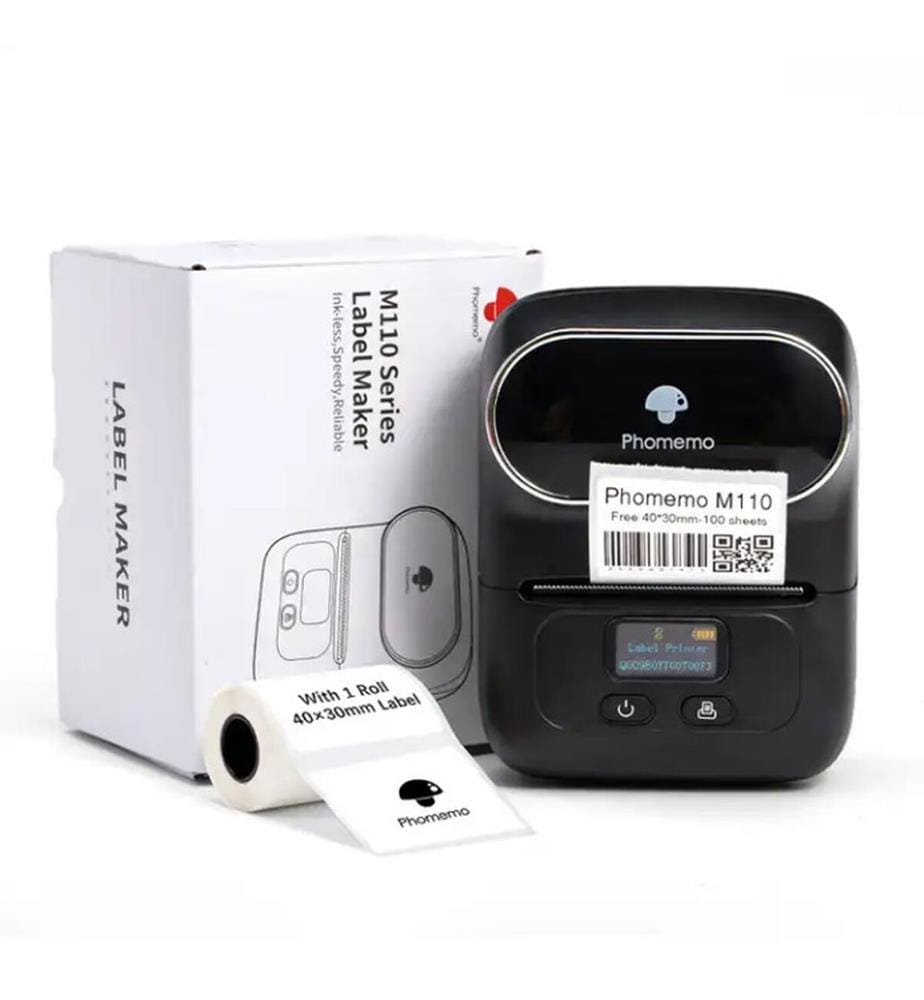 Imprimante d'étiquettes portable 11,4 × 8,7 × 6,2 cm - Noire