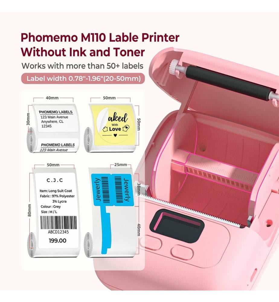 Imprimante d'étiquettes portable M110 - Rose
