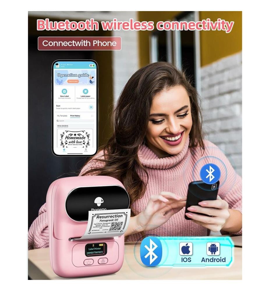 Imprimante d'étiquettes portable M110 - Rose