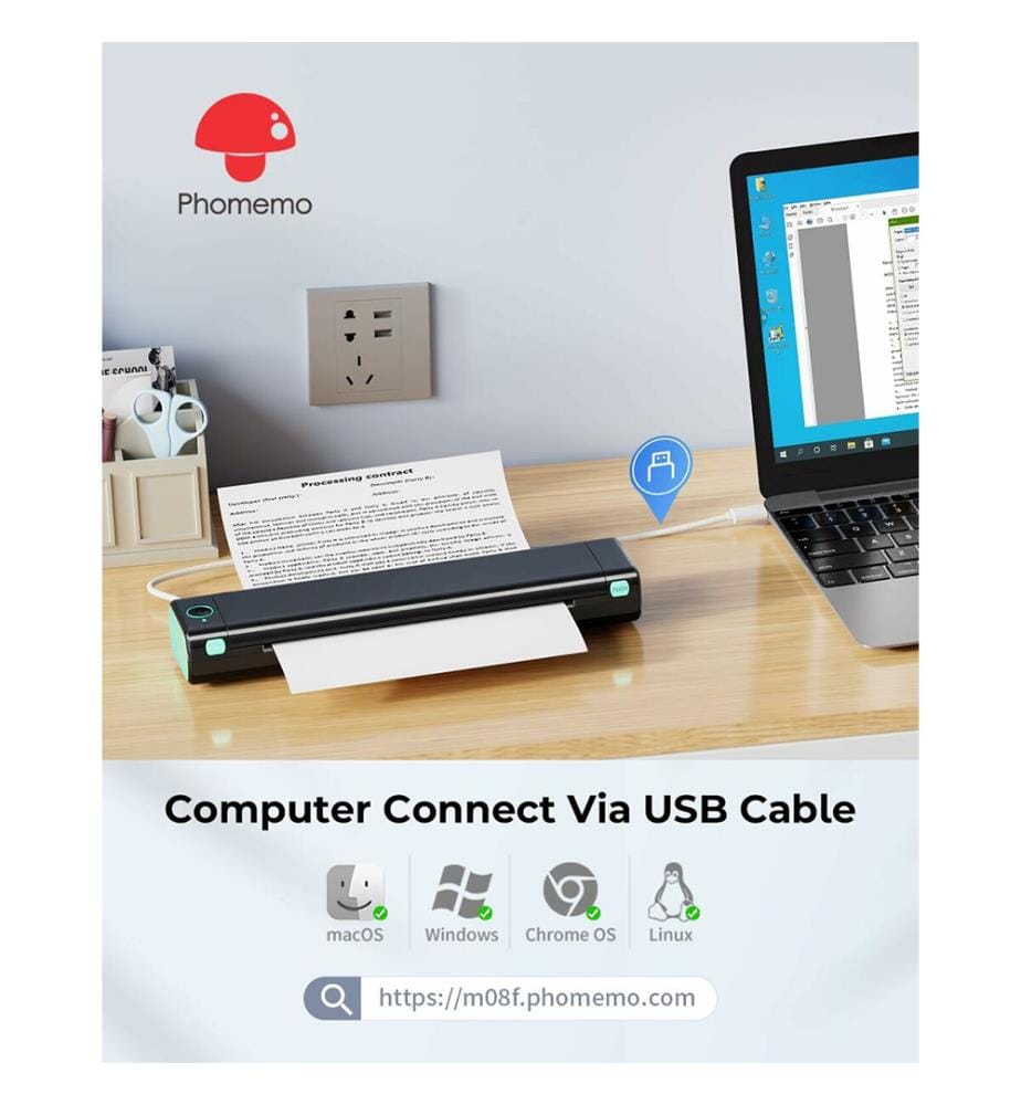 Imprimante Portable Phomemo M08F - Noire
