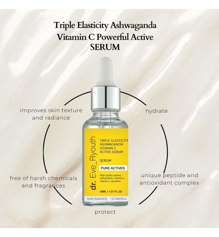 Dreifache Elastizität Ashwaganda Vitamin C Powerful Active Serum - 30 ml