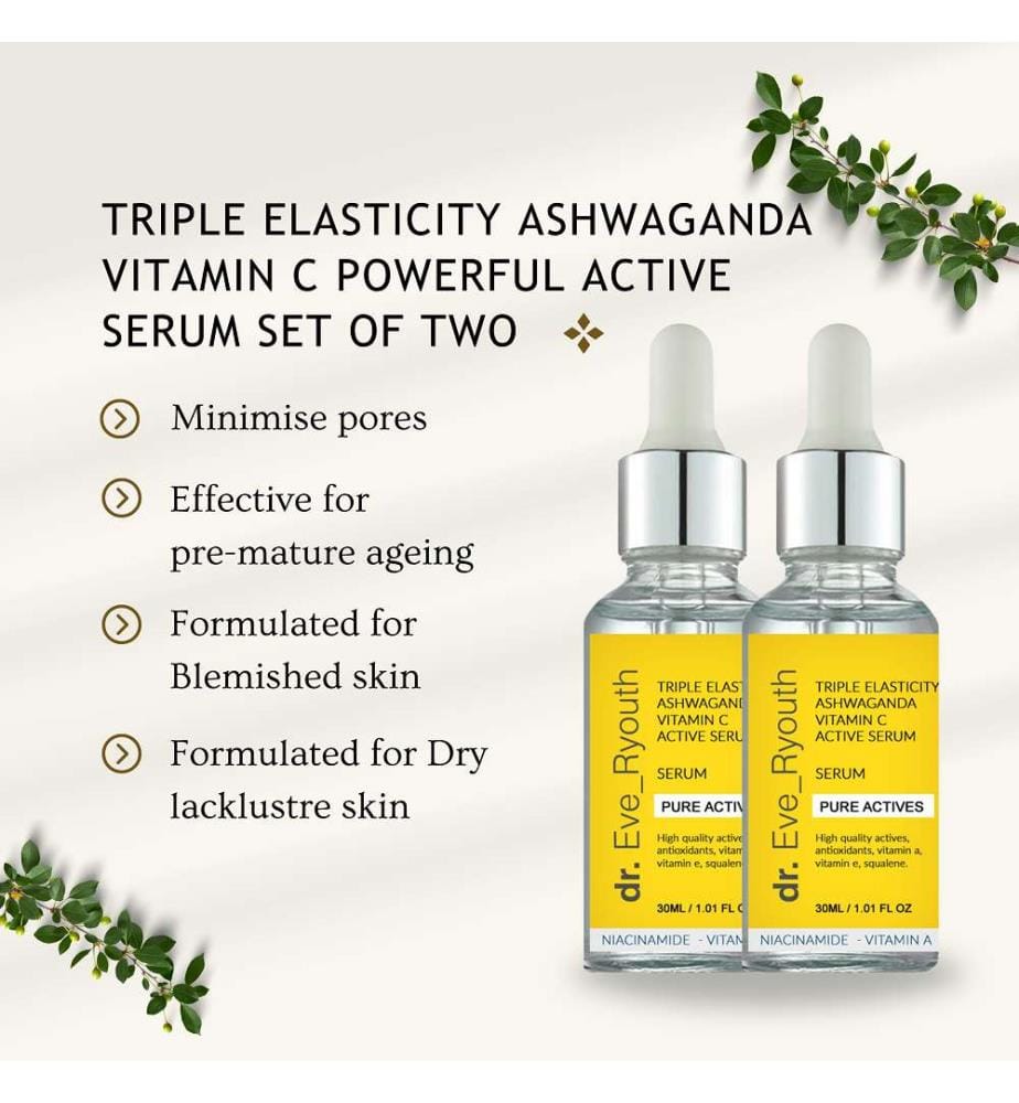 Triple Elasticity Ashwaganda Vitamin C Powerful Active Serum - 2 x 30 ml