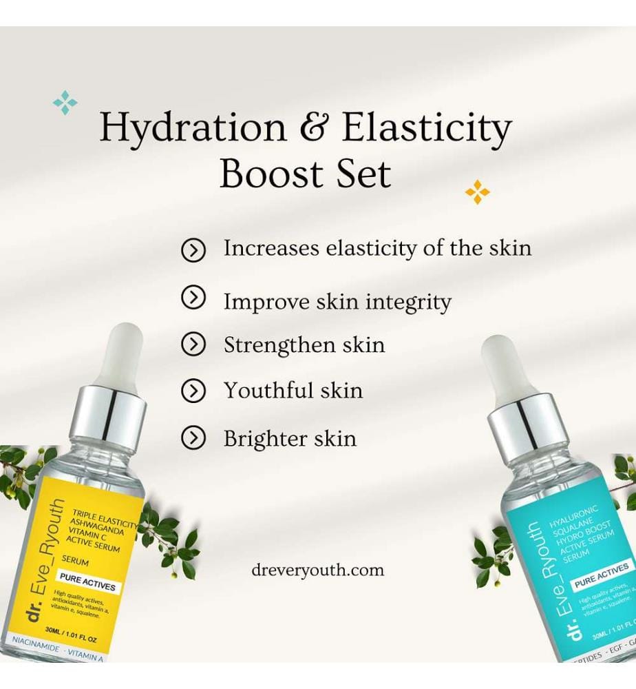 Hyaluronsäure Squalane Hydro Boost active Serum + Triple Elasticity Ashwaganda Vitamin C Powerful Active Serum - 2 x 30 ml