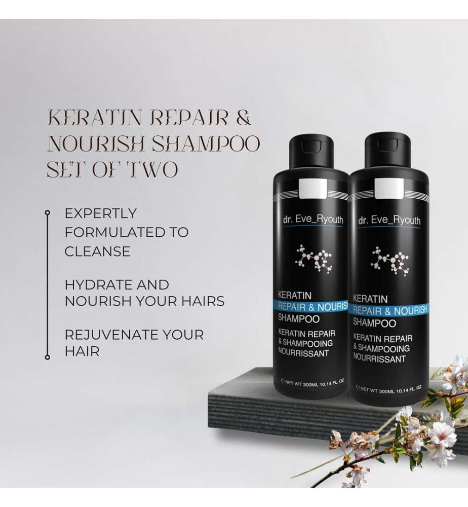 Shampoo riparatore e nutriente alla cheratina - 2 x 300 ml