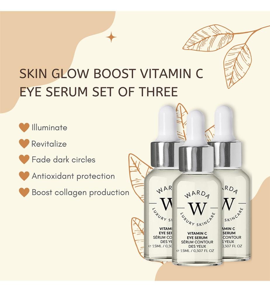 3 x Skin Glow Boost Vitamin-C-Augenserum 15 ml