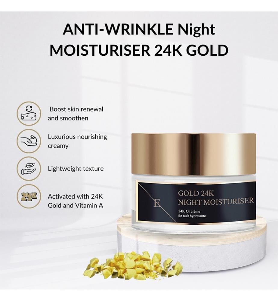 Anti-Falten-Nachtfeuchtigkeitspflege 24k Gold 50 ml