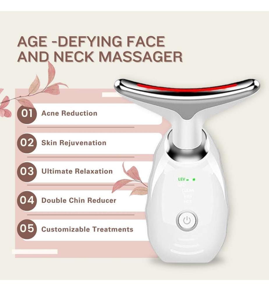 Age-Defying Gesichts- und Nackenmassagegerät - Weiss