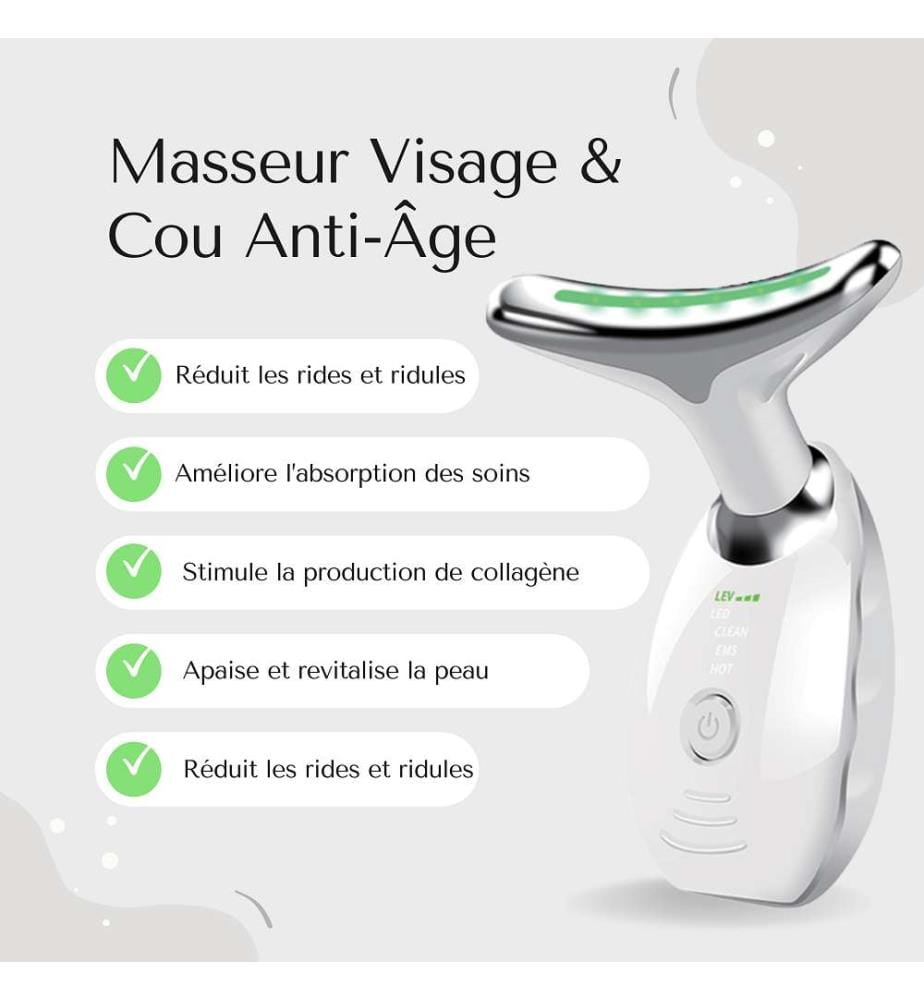 Age-Defying Gesichts- und Nackenmassagegerät - Weiss