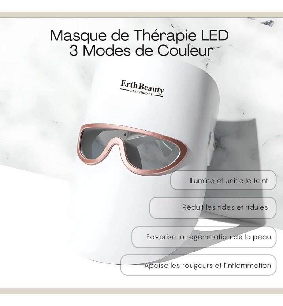 Led-Lichttherapie-Maske 3 Farbmodi - Weiss