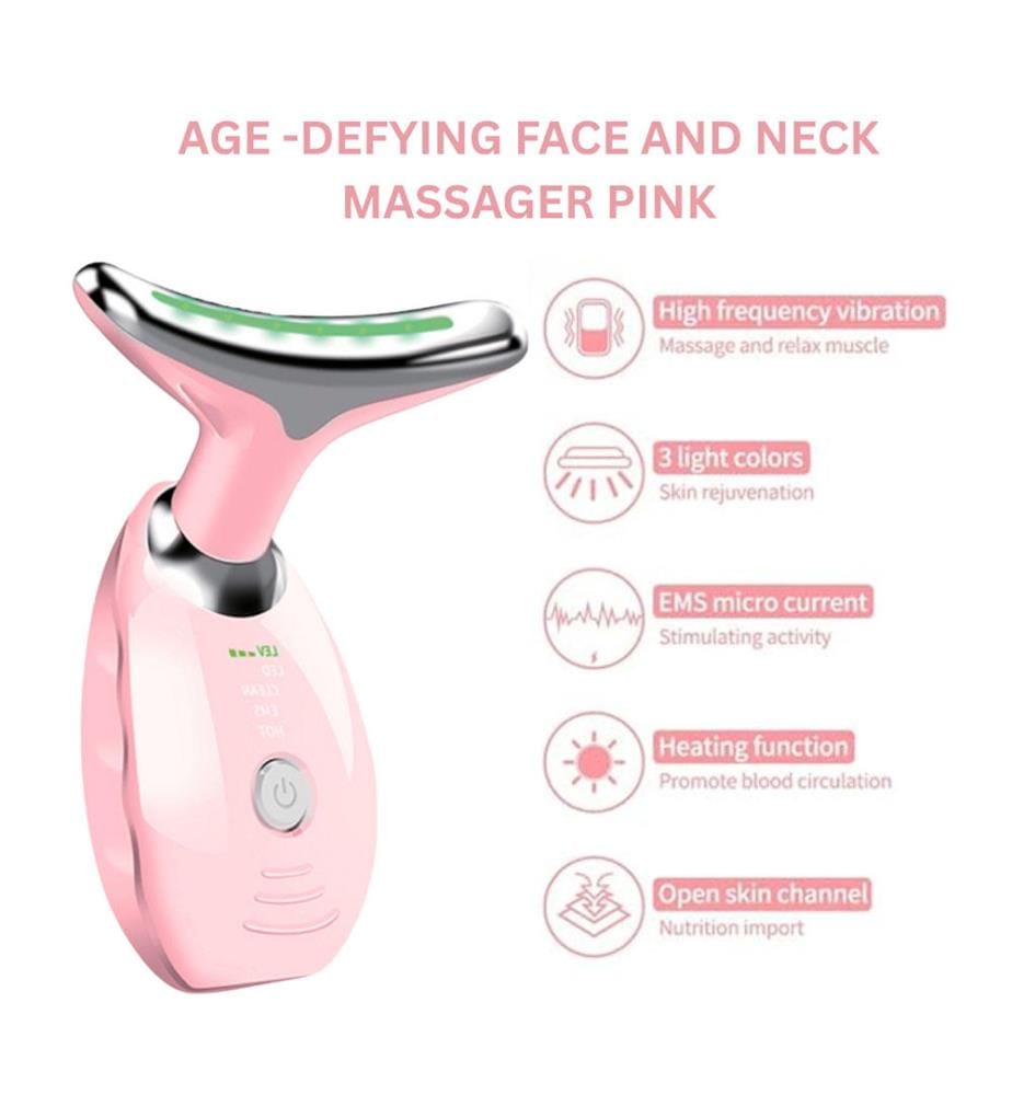 Anti-Aging-Massagegerät für Gesicht und Hals, rosa
