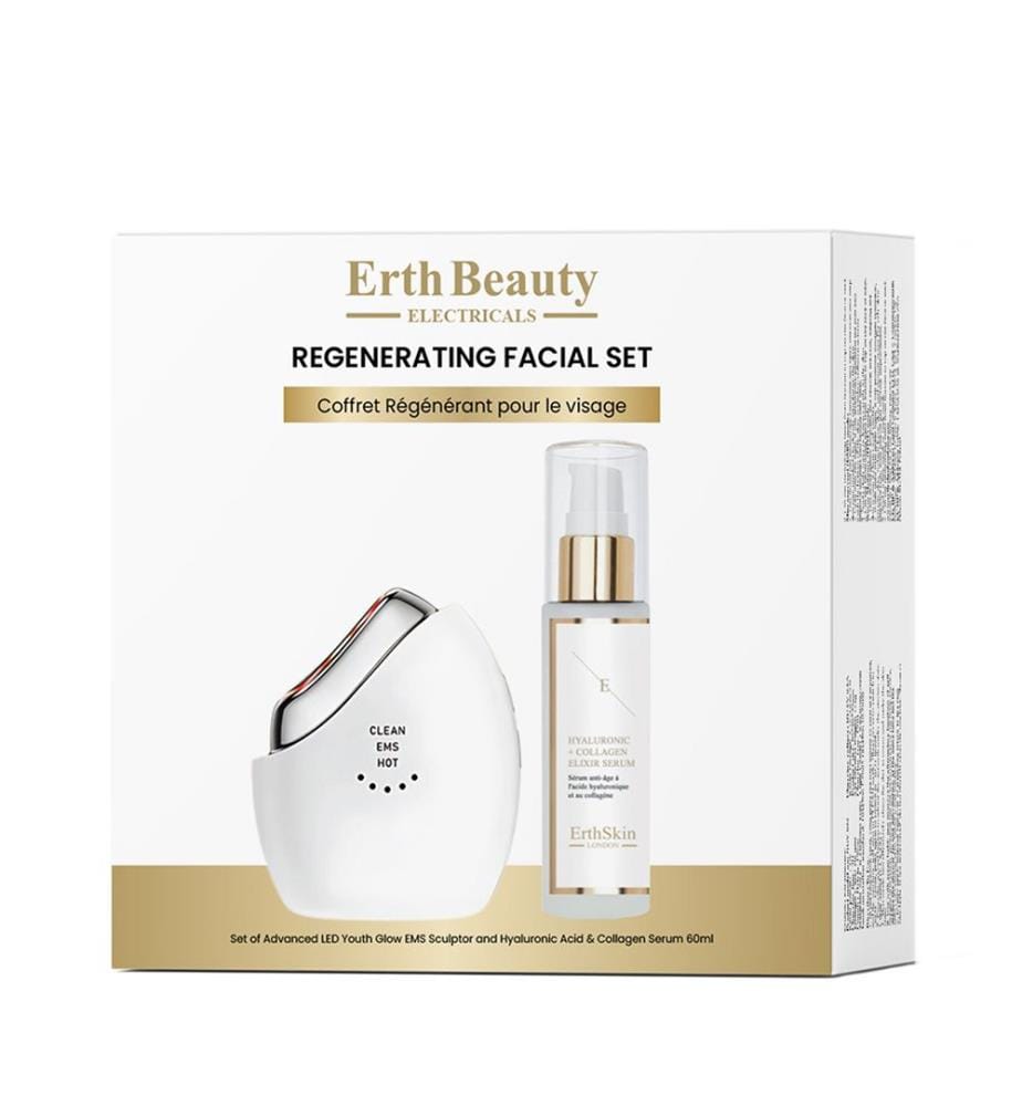 Regenerierendes Gesichtspflege-Set (Advanced Led Youth Glow Ems Sculptor + HA Serum 60ml)