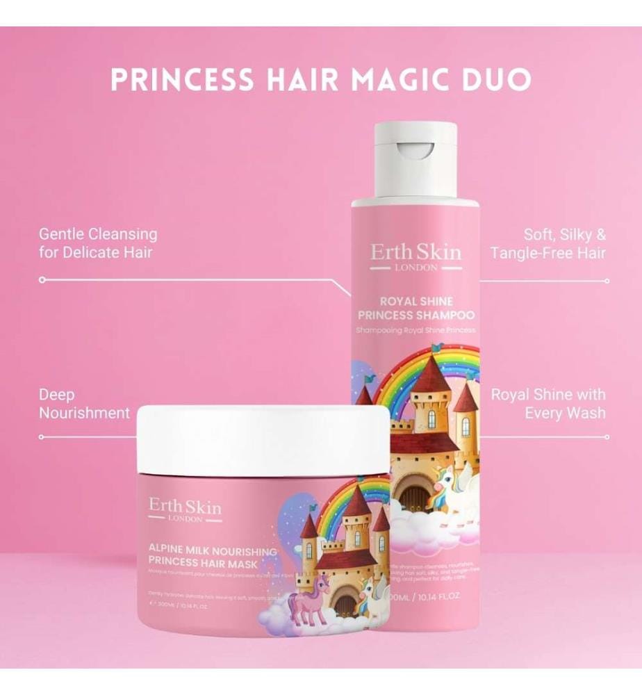 Royal Shine Princess Shampoo - 300 ml + Alpine Milk Nourishing Princess Hair Mask - 300 ml