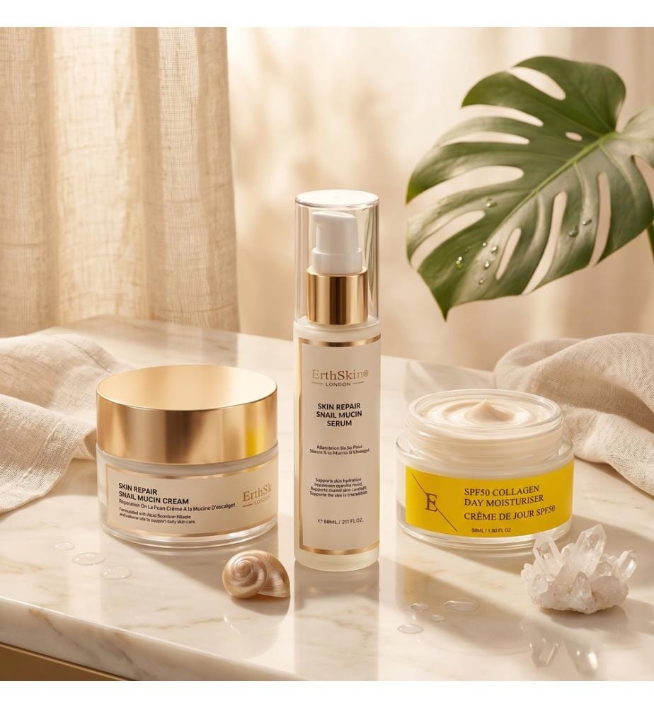 Skin Repair Snail Mucin Cream 50ml + Skin Repair Snail Mucin Serum 60ml + Spf 50 Collagen Day Cream 50ml