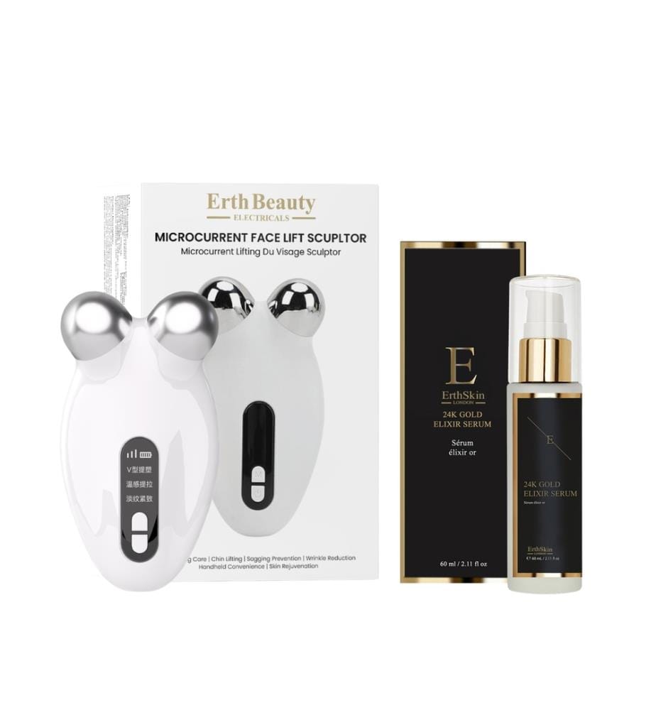 Gerät für ein Gesichts-Lifting mit Mikroströmen + Anti-Falten-Serum „Élixir“ mit 24-karätigem Gold, 60 ml","detected_source_language":"FR