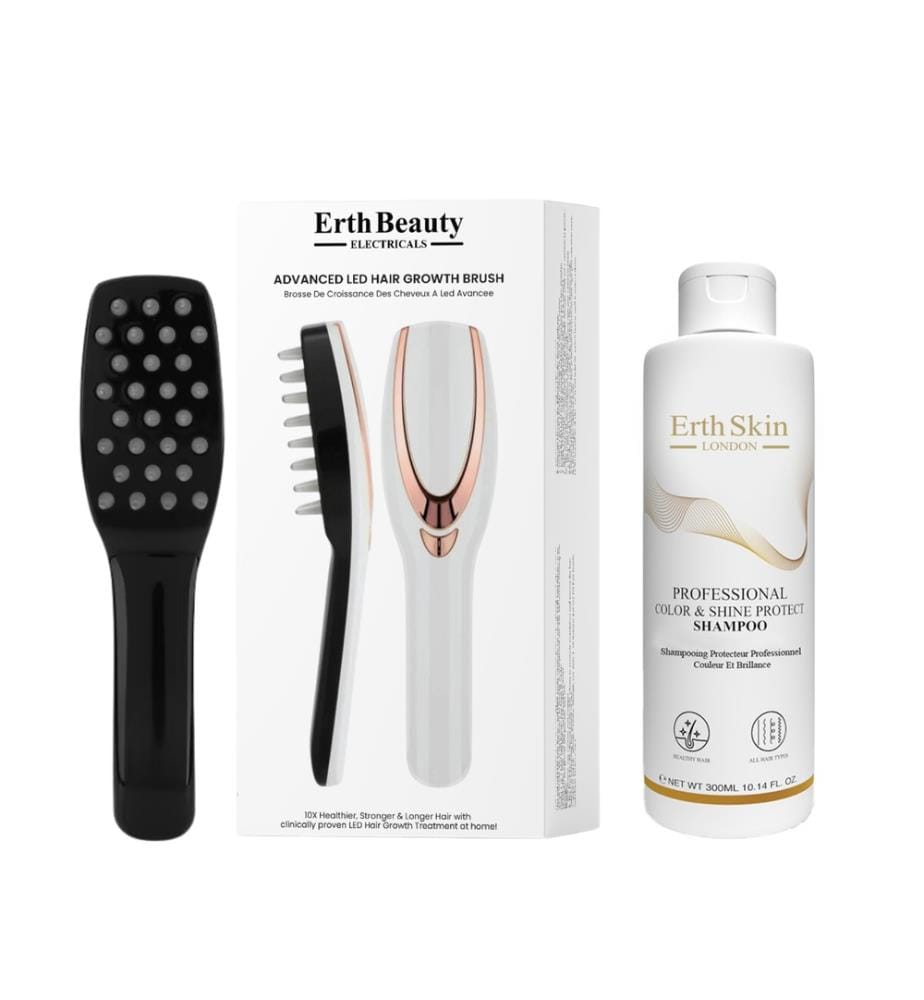 LED-Bürste zur Förderung des Haarwachstums + Professionelles Shampoo zum Schutz von Farbe und Glanz, 300 ml","detected_source_language":"FR