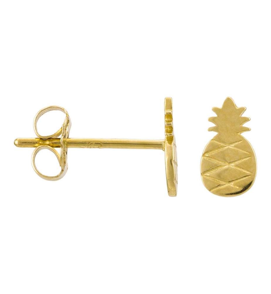 Ohrringe Ananas - Gelbgold 375/1000