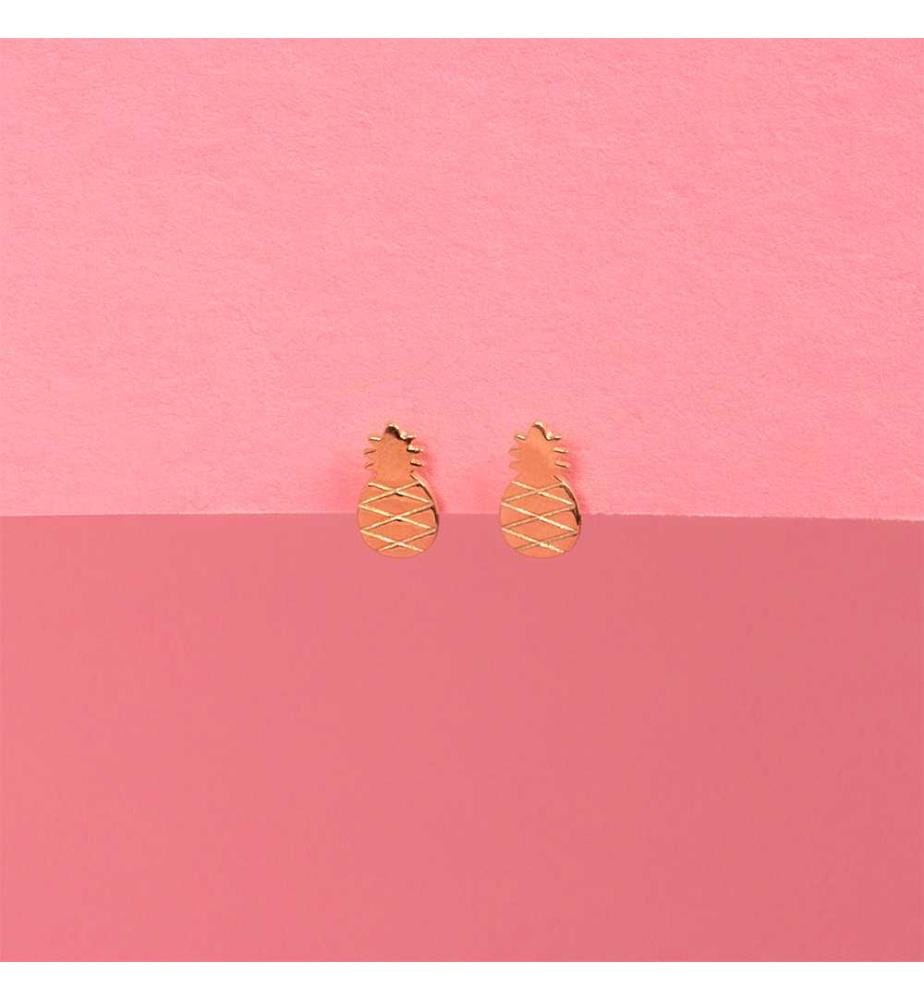 Ohrringe Ananas - Gelbgold 375/1000