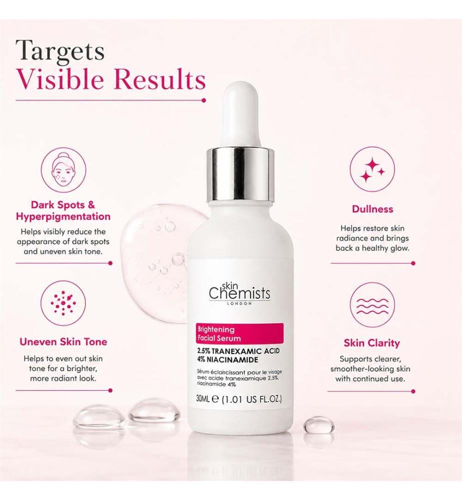 skinChemists Brightening Facial Serum with Tranexamic Acid 2.5% and Niacinamide 4% 30ml