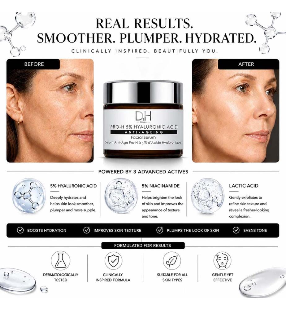 DR H Pro-H 5% Hyaluronic acid Anti- Ageing Facial Serum 30 ml