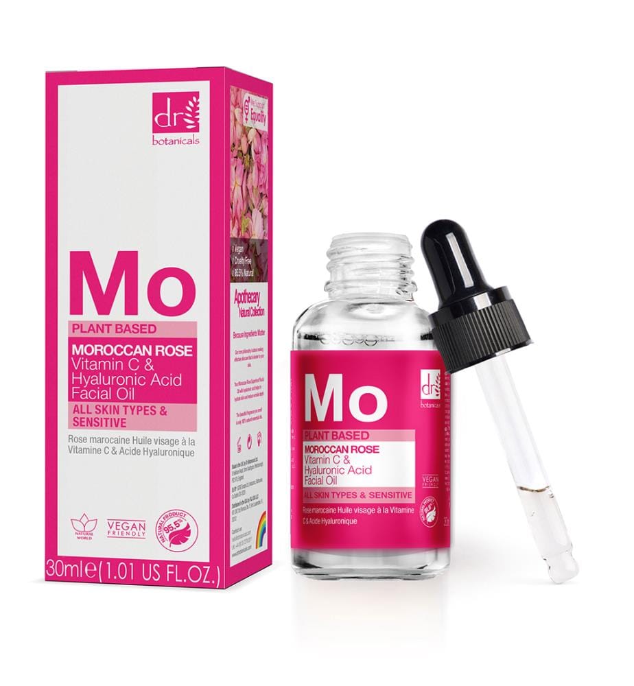 Marokkanisches Rosen-Gesichtsöl mit Hyaluronsäure & Vitamin C - 30 ml