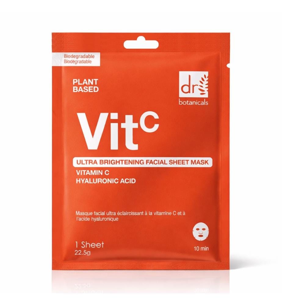 Ultra-aufhellende Gesichtsmaske mit Vitamin C und Hyaluronsäure (1 Stück)