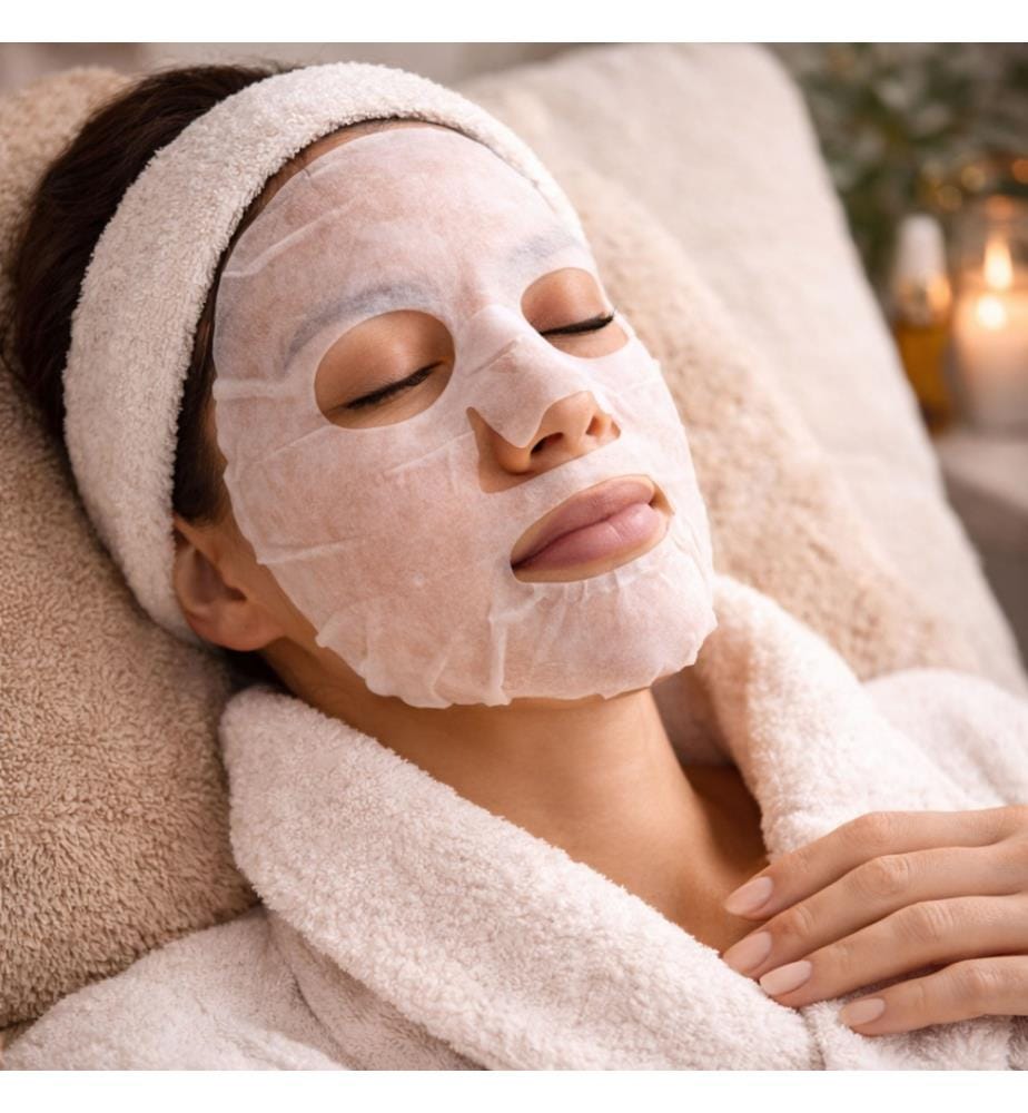 Ultra-aufhellende Gesichtsmaske mit Vitamin C und Hyaluronsäure (1 Stück)