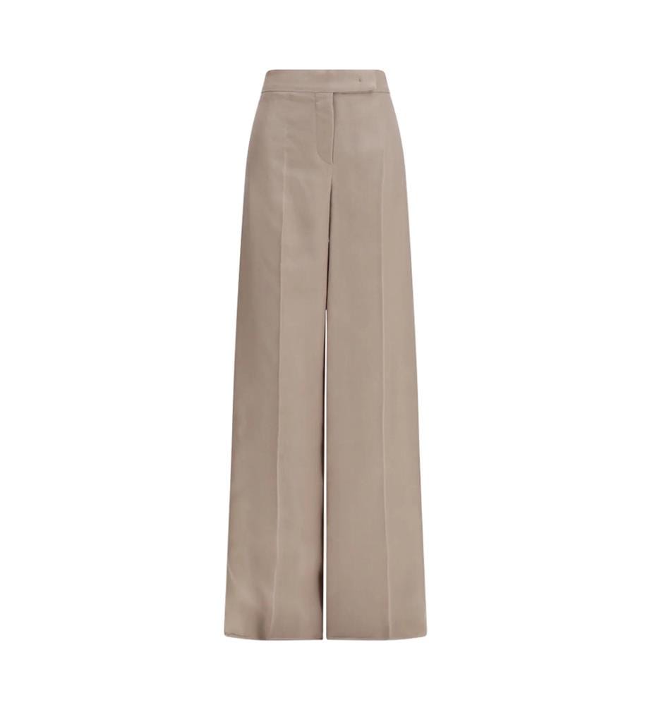 Pantaloni larghi in seta Rasoio – Camel