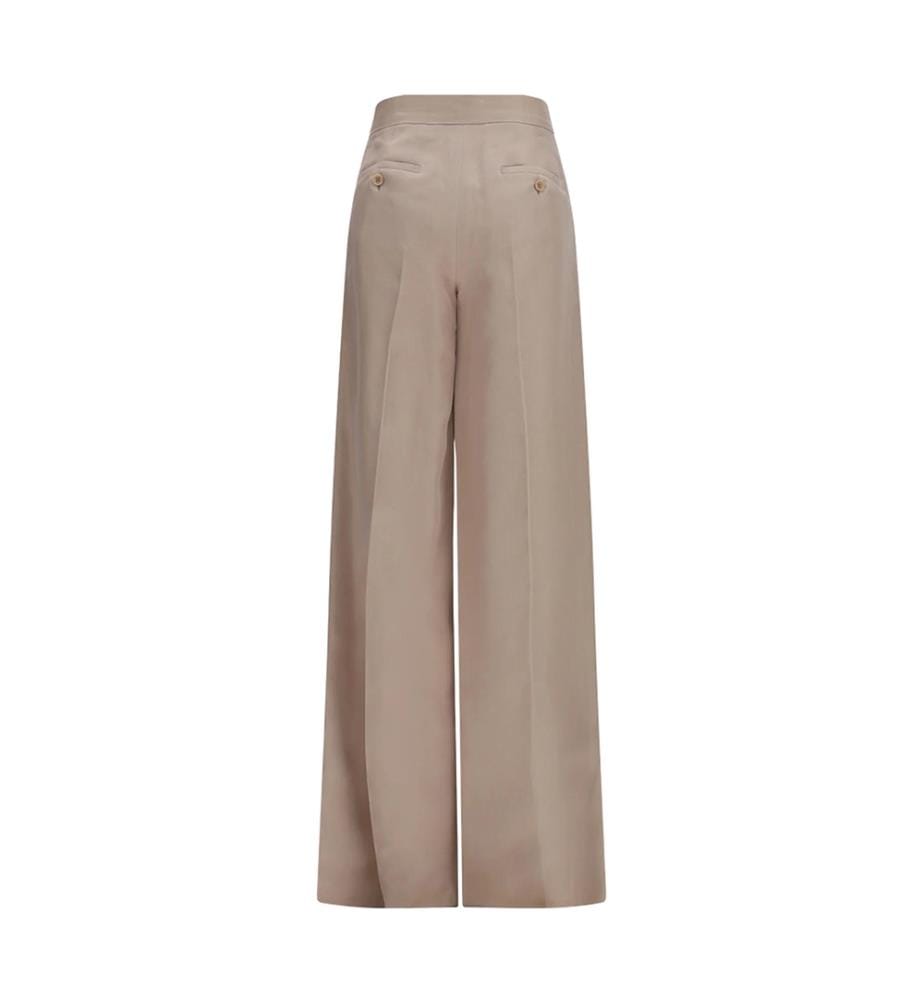 Pantaloni larghi in seta Rasoio – Camel