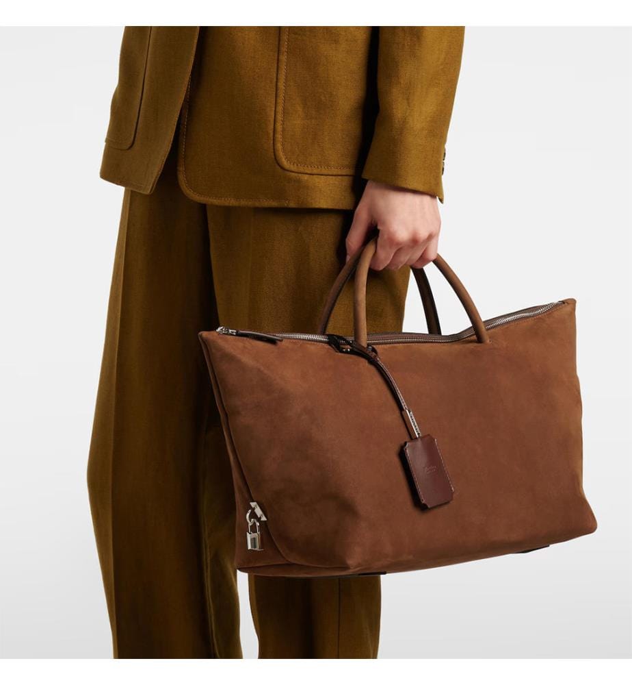 Sac à bandoulière en cuir Holdall Medium – Marron foncé